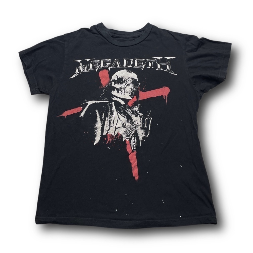Megadeth Heavy Metal Thrash Metal Dave Mustaine Skeleton graphic tshirt - medium